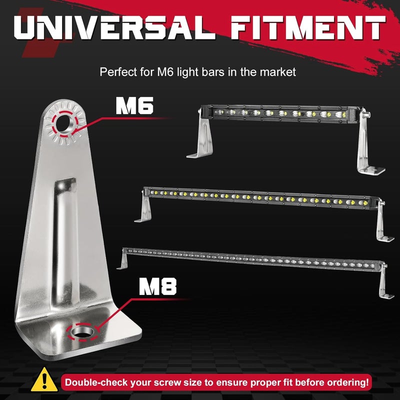 OFFROADTOWN Light Bar Mounting Brackets Universal LED Bar Mounts for Straight or Curved Bar Adjustable Bracket Side-Mounted L-Shape for Truck Pickup Jeep Offroad UTV ATV - Image 3